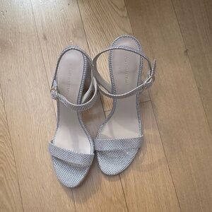 Stuart Weitzman Glittering Silver Sandals
